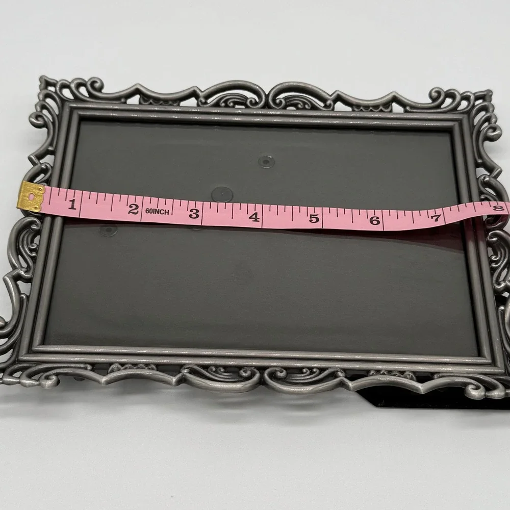 Vintage Malden Silvertone Metal Scrollwork Filigree 5x7 Photo Picture Frame